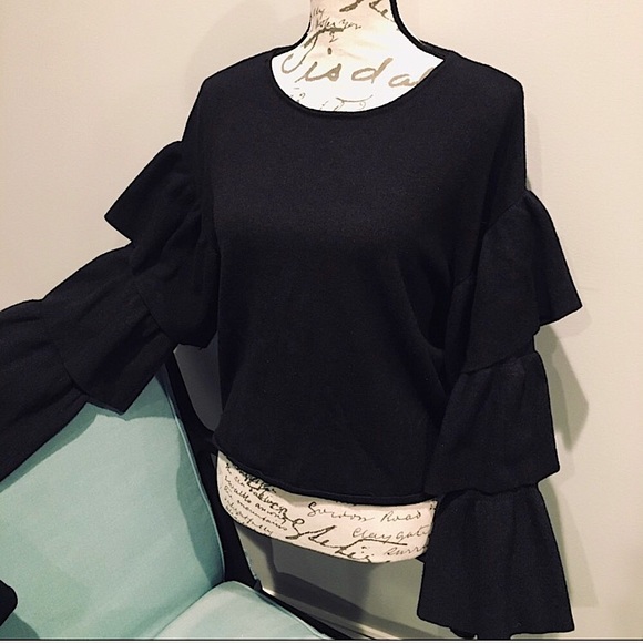 Zara Ruffle Sleeve Sweater - Picture 13 of 15